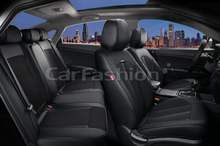 Чехлы на сидения CarFashion каркас 5D«CORRIDA PLUS» 27018 -Экокожа черный/черный/черный