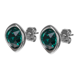 Серьги пусеты Fiore Luna Emerald A1909.18 G/S