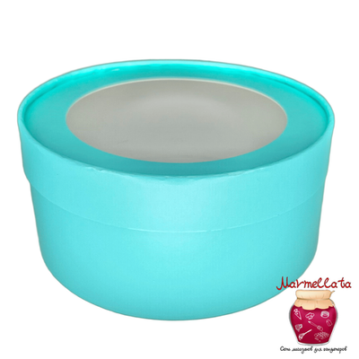 Упаковка круглая с окном под зефир, печенье и макароны, 20*7 см, ТИФФАНИ