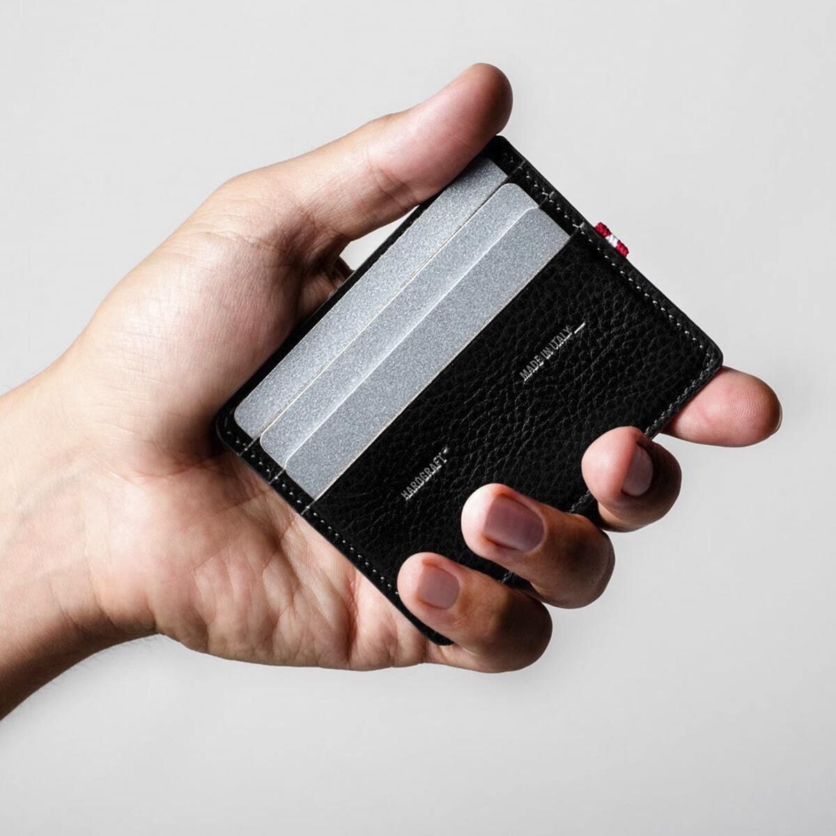 Hard Graft 3Card Case Coal — картхолдер из кожи