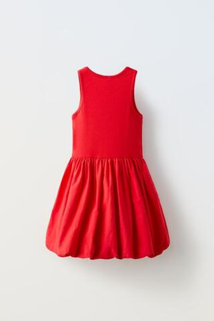 ZARA ОБЪЁМНОЕ ПЛАТЬЕ БЕЗ РУКАВОВ, КРАСНЫЙ