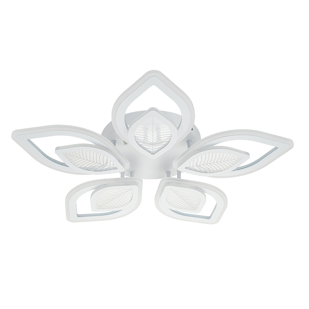 Потолочный светодиодный светильник 130Вт, 9758Лм, 3000-6500К, Ra>80, плавная регулировка мощности, изменение цветовой температуры, ночник, пульт, металл/акрил, белый