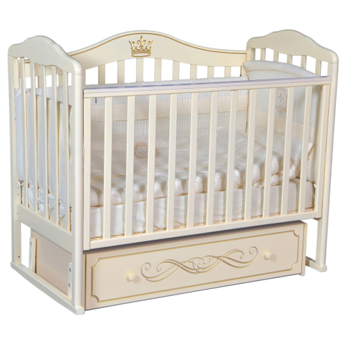 Детская кроватка Alita 77 (универсальный маятник, закрытый ящик, декор. резьба)