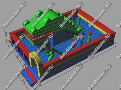 Надувная горка-робот "Дракоша" 12*6*6 м