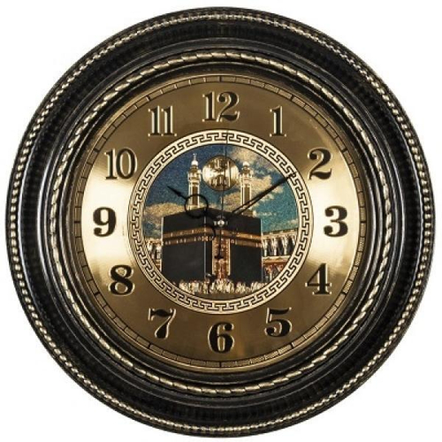 Часы настенные 5232-112 круг d=45,5см, корпус черный с золотом "Аль-Харам" "Рубин"
