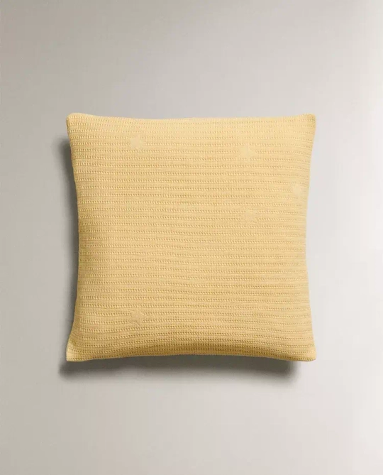 ZARA HOME НАВОЛОЧКА ДЛЯ ДЕКОРАТИВНОЙ ПОДУШКИ С РЕЛЬЕФНЫМ УЗОРОМ ЗВЕЗДЫ, ЛАЙМОВЫЙ