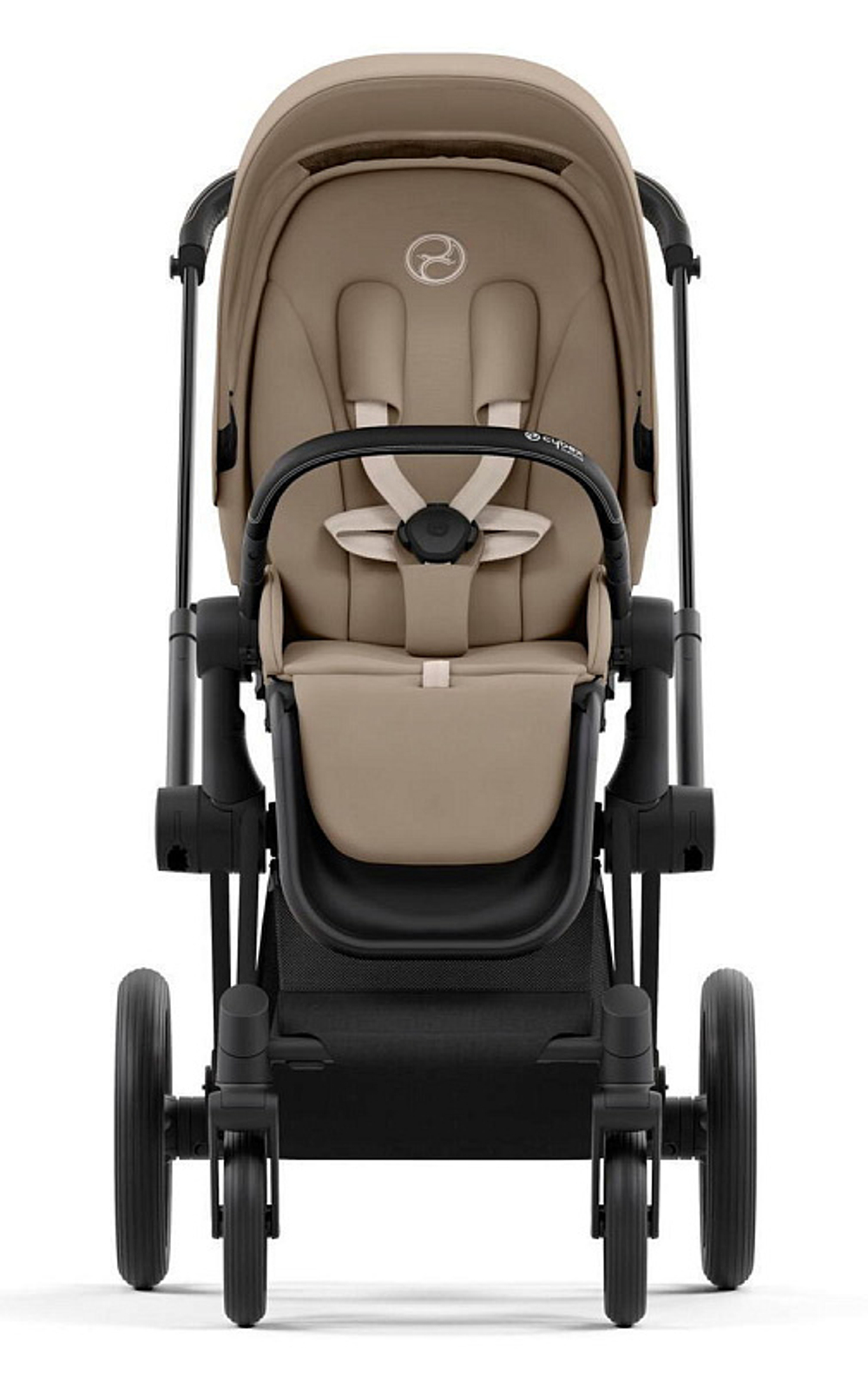 Коляска 3 в 1 Cybex Priam IV Matt Black complete и автокресло Cloud T i-Size Leaf Green Plus Cozy Beige