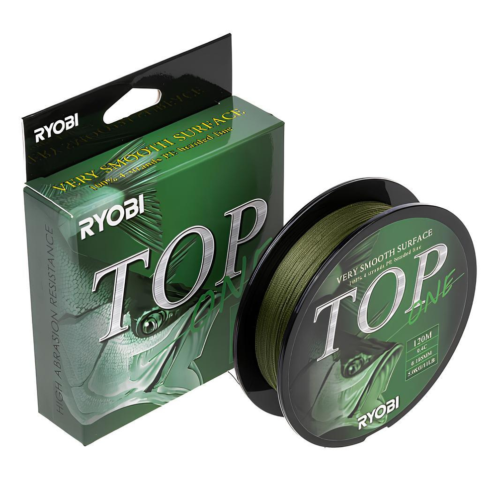 Шнур TOP PE4X-120M 0.4/d-0.105mm Dark green Ryobi