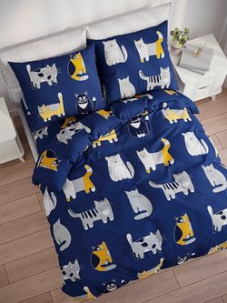 Постельное белье Полисатин Simple House "Sinder" евро Наволочка 50х70 см 2 шт Простынь 240x215 см Пододеяльник 200x215 см