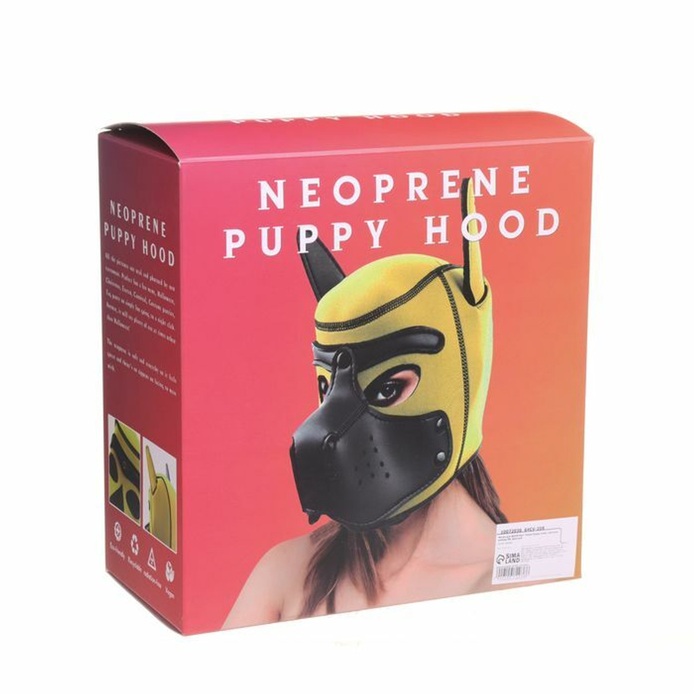 Красная неопреновая БДСМ-маска Puppy Play (Цвет: красный)