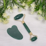 Массажер для лица и шеи декольте и скребок «Gua sha», цвет изумрудный опал