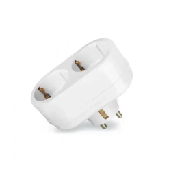 Двойник разветвитель сетевой TOKER 2T2 (с заземлением) белый индивидуальная упаковка