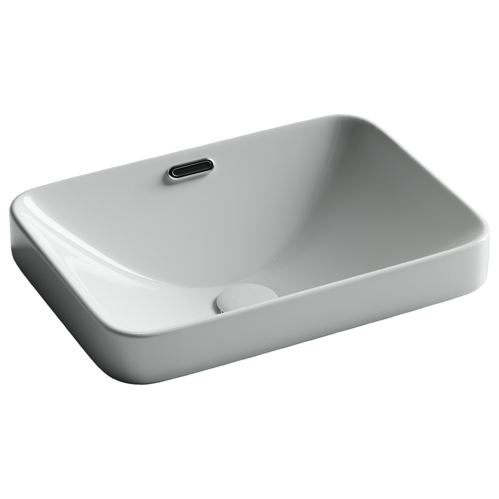 Раковина встраиваемая сверху CERAMICANOVA Element с отверстием слива - перелива прямоугольной формы 460x330x170 мм цвет белый арт. CN6078