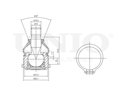 Опора шаровая передняя нижняя UNIO SSP-20124