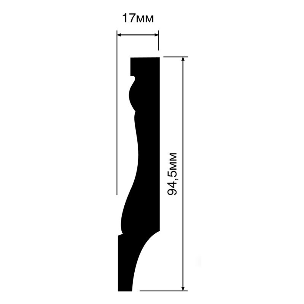 Плинтус напольный Hi WOOD B95 (94.5*17*2000мм)