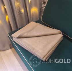 Одеяло тканое из 100% кашемира (ERDENET) 150x200 см. - бежевое (ЛЮКС)