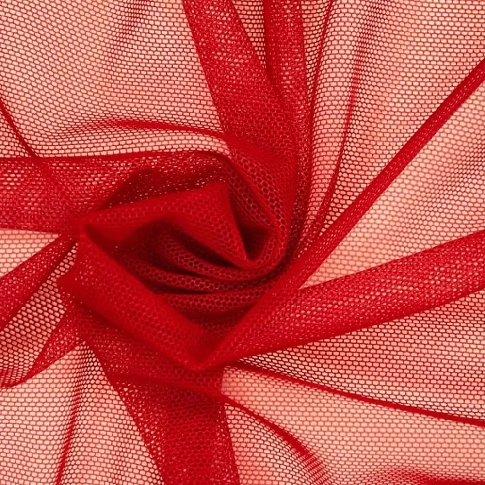 Сетка трикотажная эластичная. Цвет- Красный, 1,25м