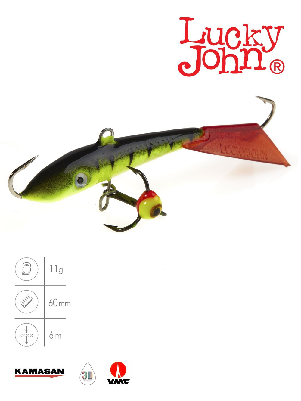 Балансир Lucky John FIN 3 с тройником 40мм/20 блистер