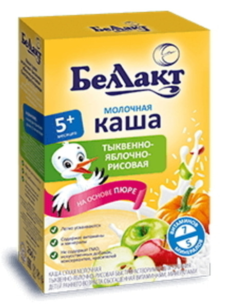 Каша сухая молочная тыквенно-яблочно-рисовая с 5-ти месяцев 250г. Беллакт