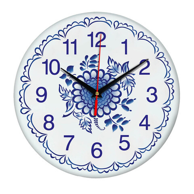 Народные промыслы часы Гжель 2 Декор для дома, подарок