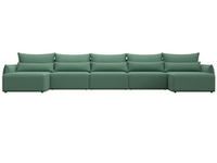 Диван П-образный Лига-051 НПБ МегаЛонг РОГОЖКА Амур 11 зеленый