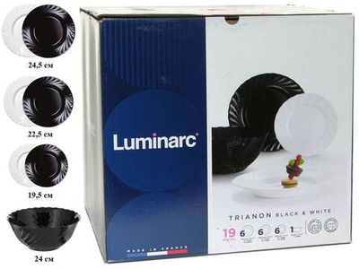 TRIANON BLACK/WHITE Столовый сервиз 19 предметов (25408)