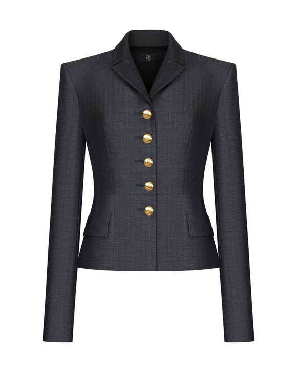 Жакет отрезной по талии из костюмной ткани