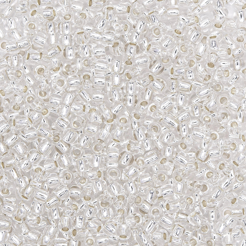Японский бисер TOHO Round 11/0 (№PF21), с внутренним серебрением, прозрачный