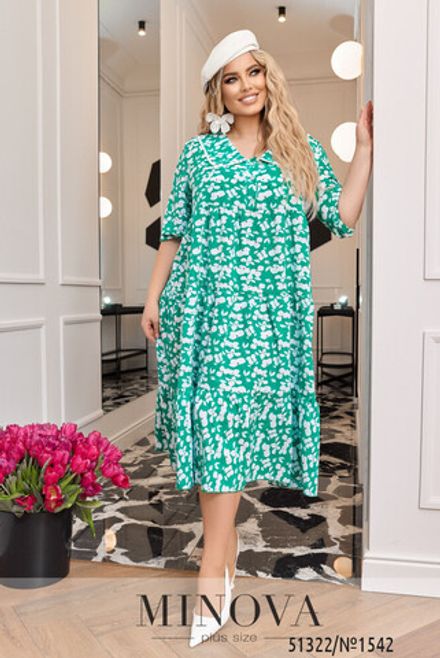 Платье 1542-зеленый Minova Фото 2