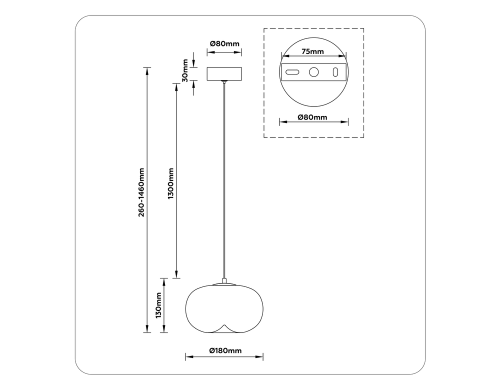 Светильник светодиодный подвесной LH11081 WH/CL белый/прозрачный 4W 3000K D180*130