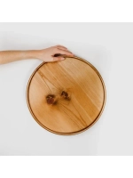 Деревянная менажница поднос круглая из кедра