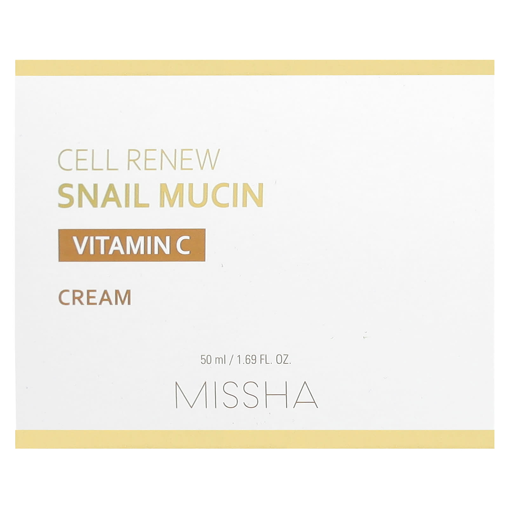 Missha, Cell Renew Snail Mucin, крем с витамином C, 50 мл (1,69 жидк. Унции)