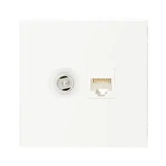 Розетка TV+RJ45 Systeme Electric ARTGALLERY белая 039398