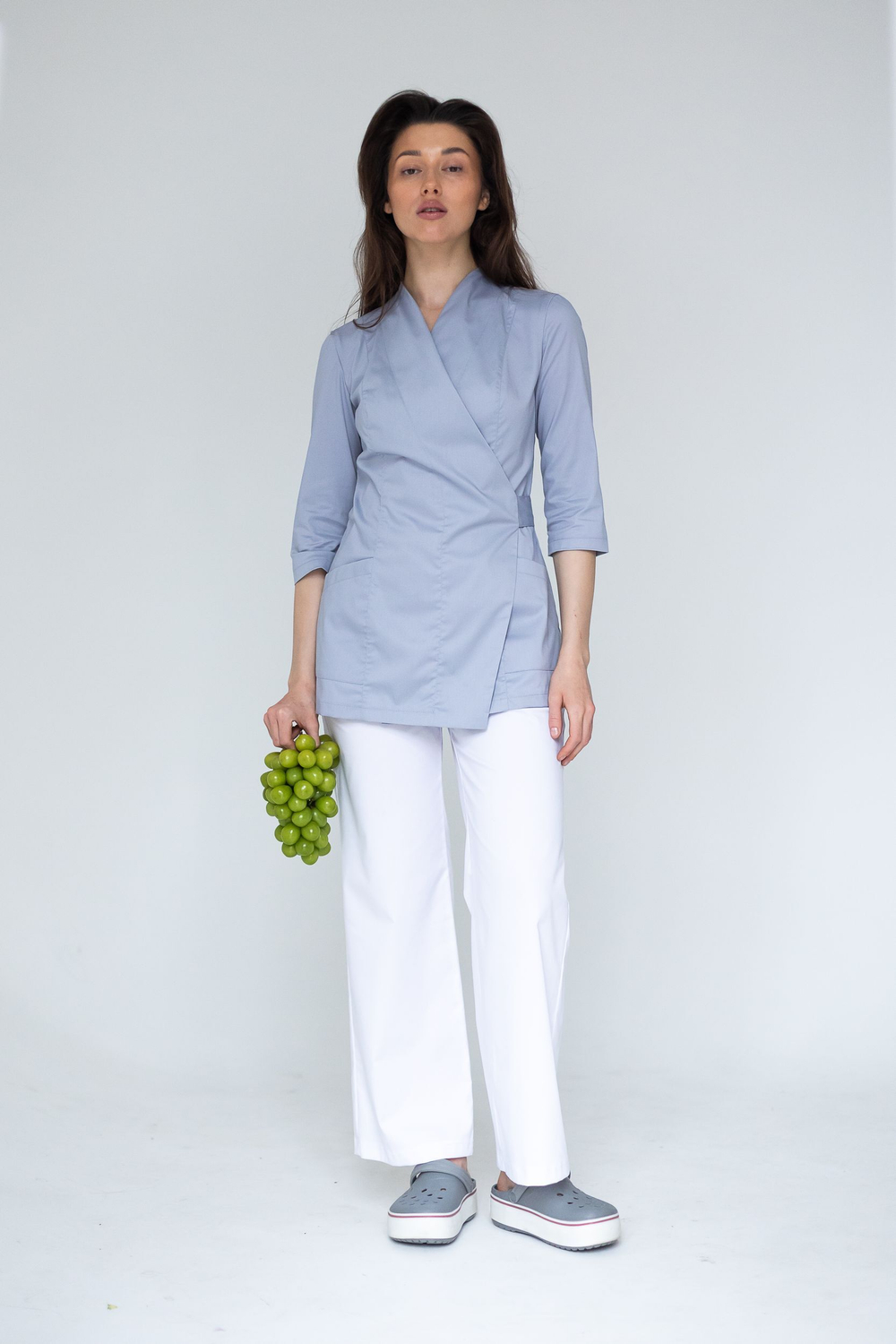 Блуза женская м288 Toray стретч серый29