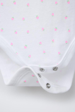 ZARA НАБОР ИЗ ПЯТИ БОДИ С КЛУБНИЧКАМИ, РОЗОВЫЙ