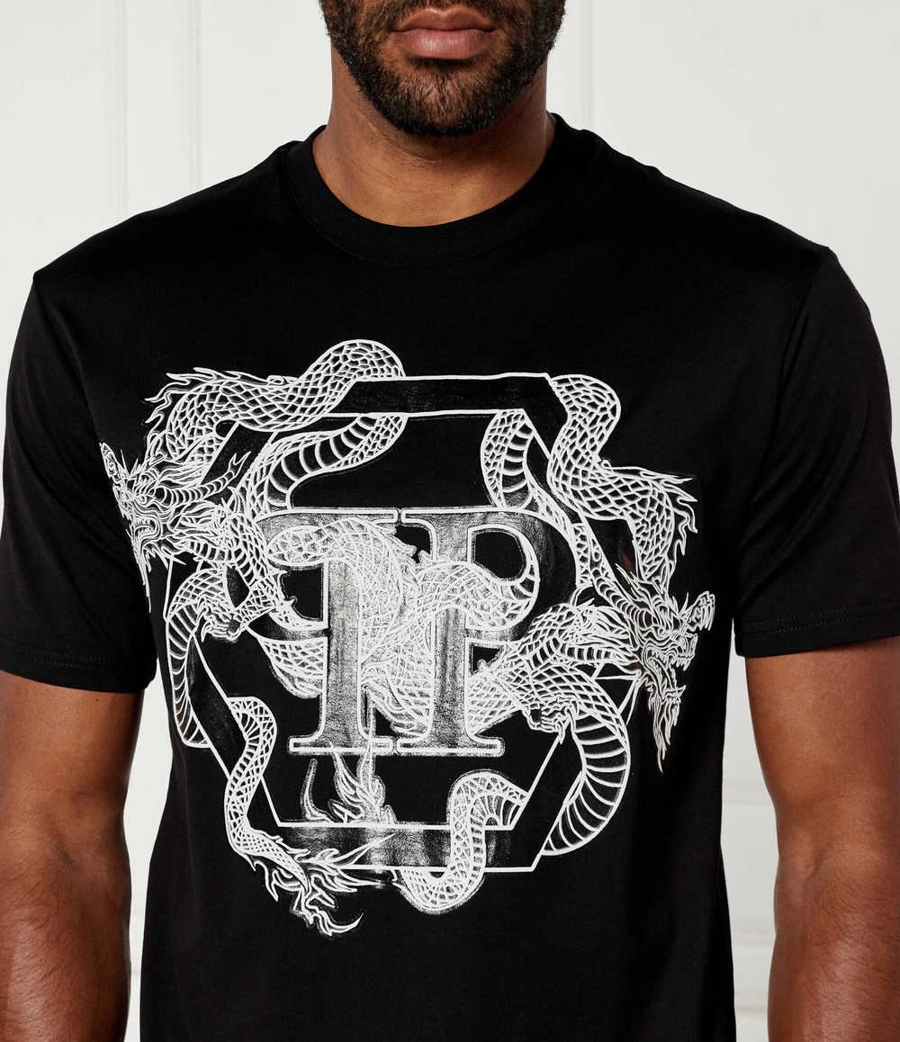 Футболка Dragon Hexagon Philipp Plein - черный(MTK7721 PJY002N)
