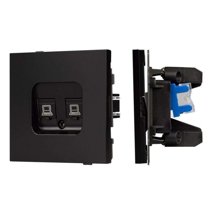 Механизм компьютерной розетки двойной SCT-TENDO-MPC2-PL-BK (RJ-45, CAT6) Arlight 054101