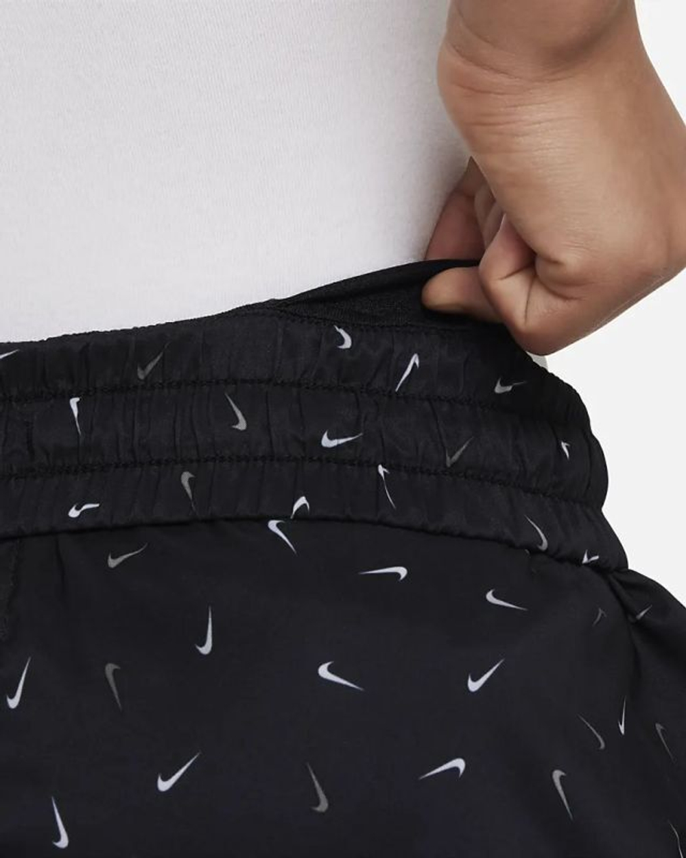 Шорты для девочки теннисные Nike Dri-Fit One High-Waisted Woven Training Shorts - black/white