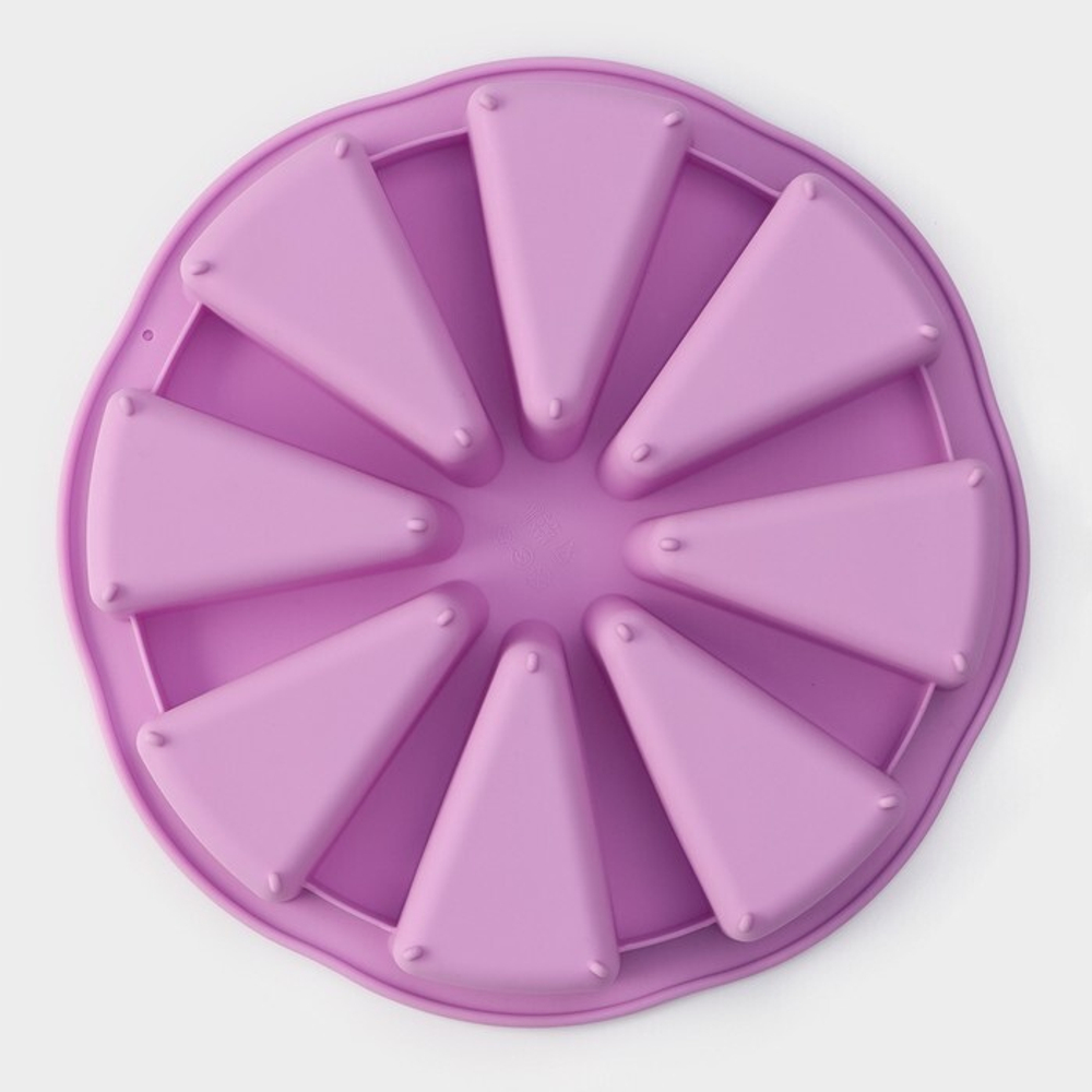 Форма силиконовая для выпечки «Кусочки торта», 27,5×27,5 см, 8 ячеек (10×6,2 см)