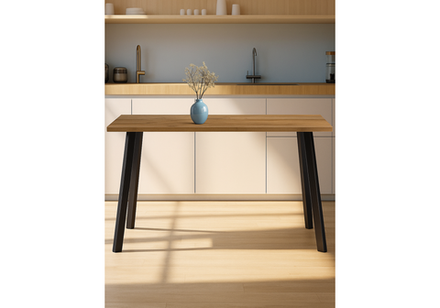 Стол деревянный Woodville Тринити Лофт 120 25 мм дуб крафт золотой, черный матовый, ножки черные