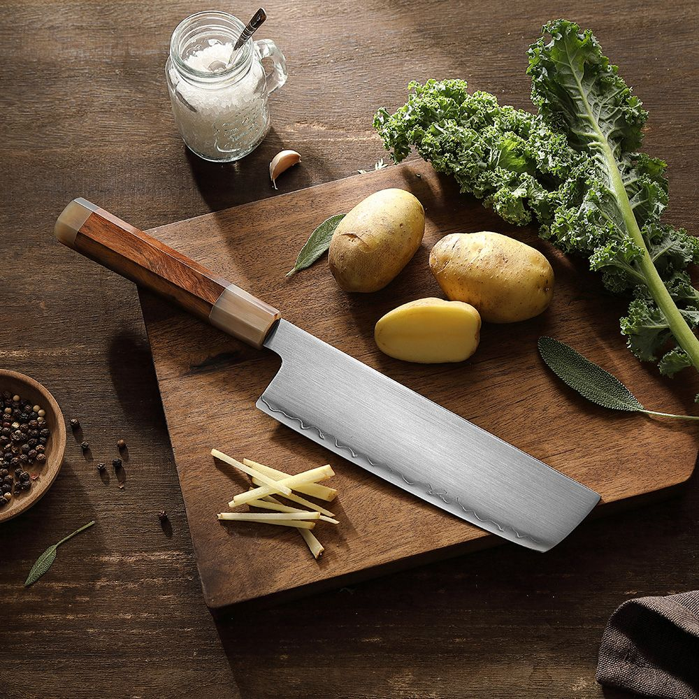 Кухонный нож Xinzuo X05Z Nakiri нож 7 дюймов клинок ZDP189 рукоять железное дерево и кость, длина лезвия 18,3 см
