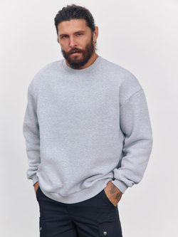 Свитшот с начесом (серый меланж)