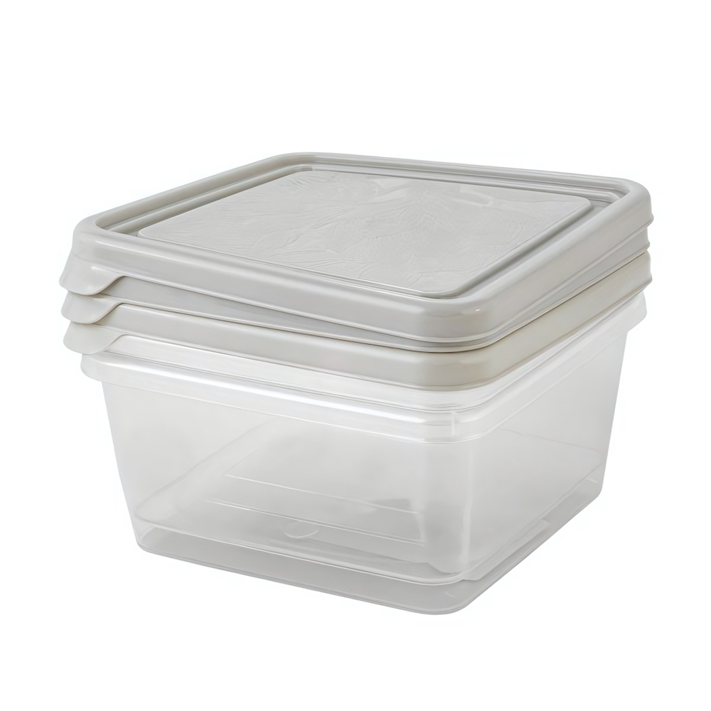 Набор контейнеров для продуктов HELSINKI Artichoke 3 шт. 0,45 л квадр. пепельный жемчуг