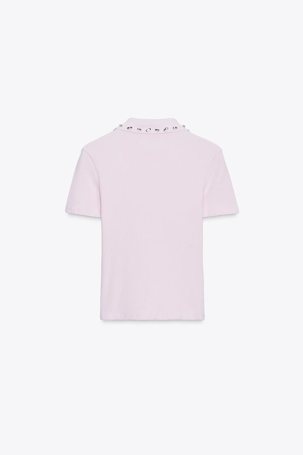 ZARA ПОЛО В РУБЧИК, РОЗОВЫЙ