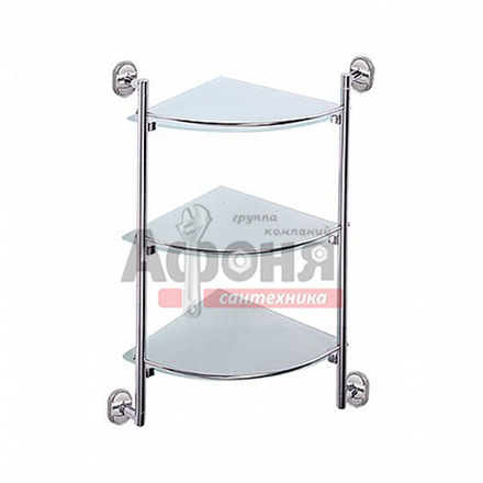 1907-3/L Полка 3-ая хром/стекло угловая