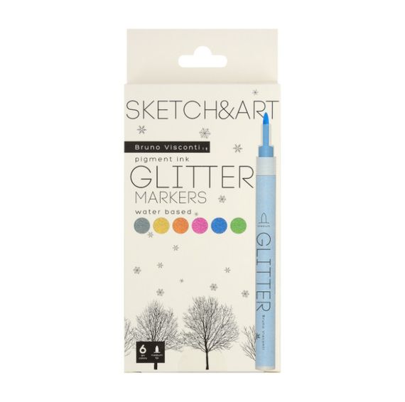 Набор маркеров глиттерных "Sketch&amp;Art" 6 цв.