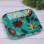 Поднос пластиковый «Вечерний вальс» 25,5*25,5*3,8см