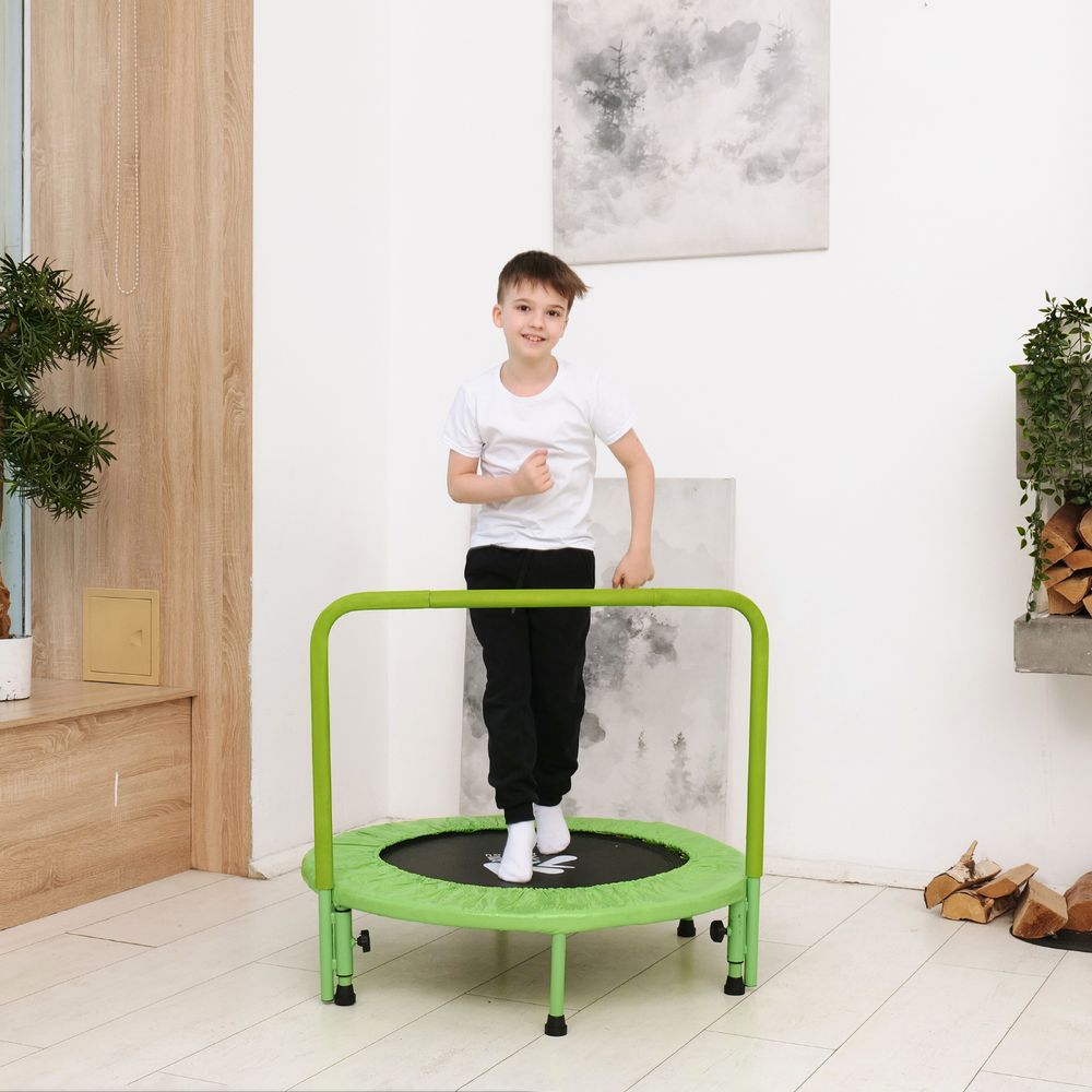 Батут с поручнем DFC JUMPFIT 36&#39;&#39; зеленый