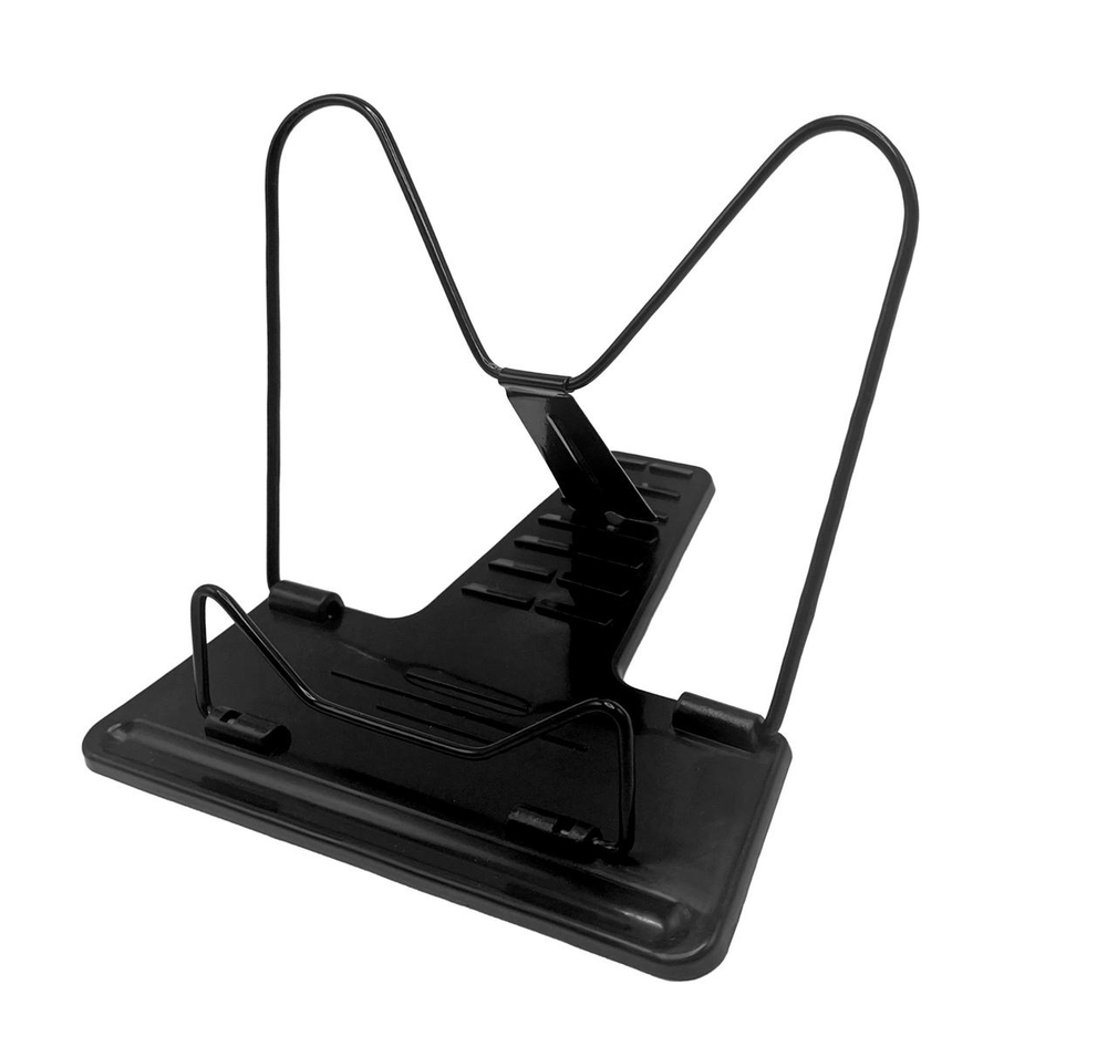 Подставка д/книг с держателем д/ручки с металлическим лепестком, Черная (Пчёлка)