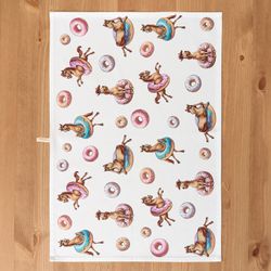 НАБОР ПОЛОТЕНЕЦ ИЗ 2ШТ "ЛОШАДЬ В ПОНЧИКАХ",БЕЛЫЙ,40Х60СМ ТВИЛ,100% ХЛОПОК